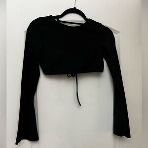 Sefi Long Sleeve Open Back Cropped Top